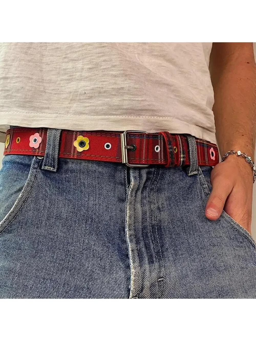 Y2K Red Multi Unique Belt 40 Inch